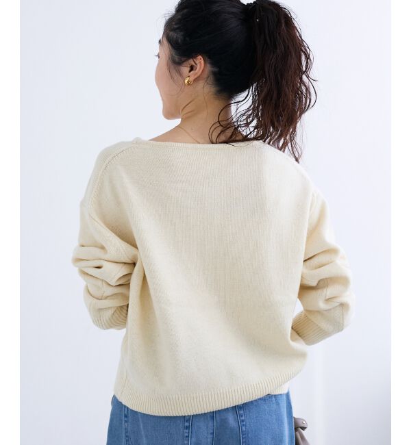  「メッセージ刺繍プルオーバー」|ニット・セーター|