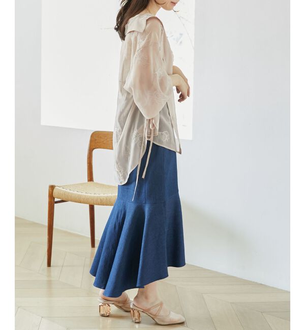 MAJESTICLEGON「サイドリボンシアーシャツ」|シャツ・ブラウス|