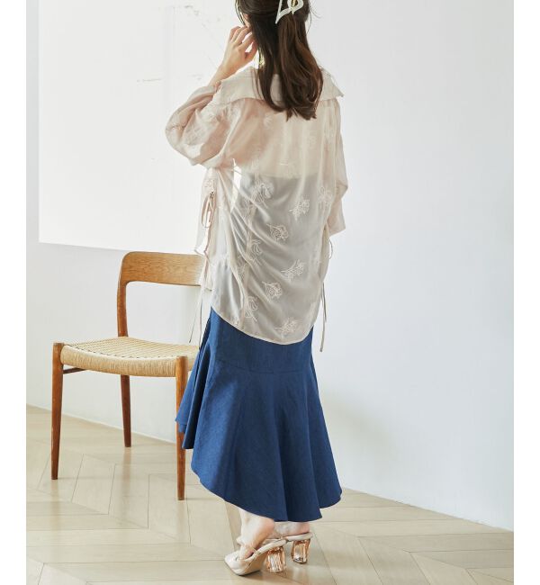 MAJESTICLEGON「サイドリボンシアーシャツ」|シャツ・ブラウス|