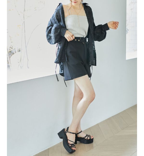 MAJESTICLEGON「サイドリボンシアーシャツ」|シャツ・ブラウス|