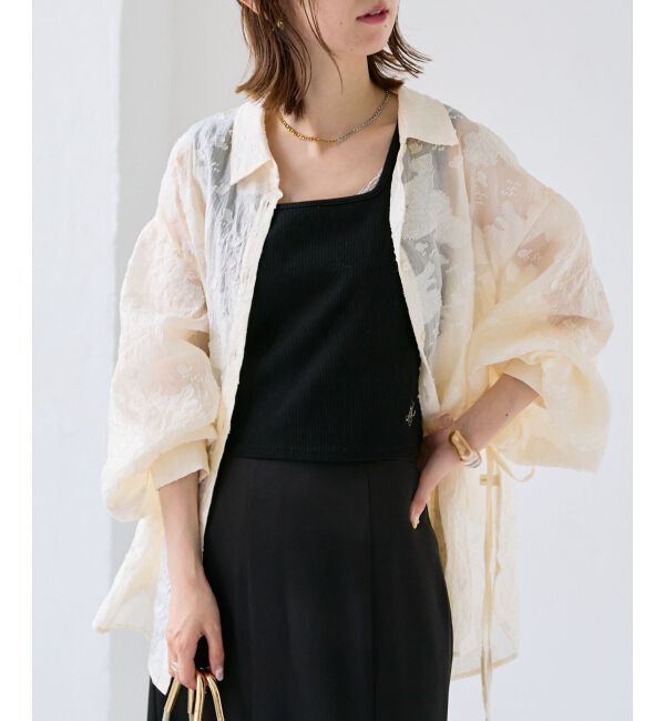 MAJESTICLEGON「サイドリボンシアーシャツ」|シャツ・ブラウス|