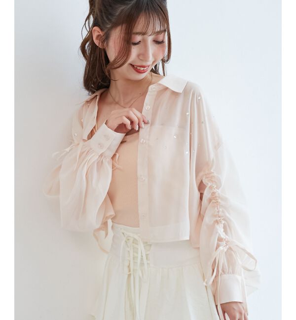  「キラキラドロストシアーシャツ」|シャツ・ブラウス|