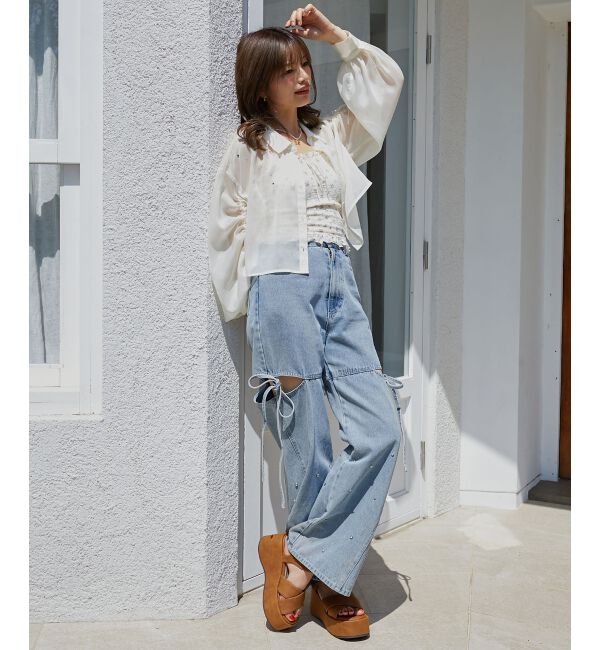  「キラキラドロストシアーシャツ」|シャツ・ブラウス|