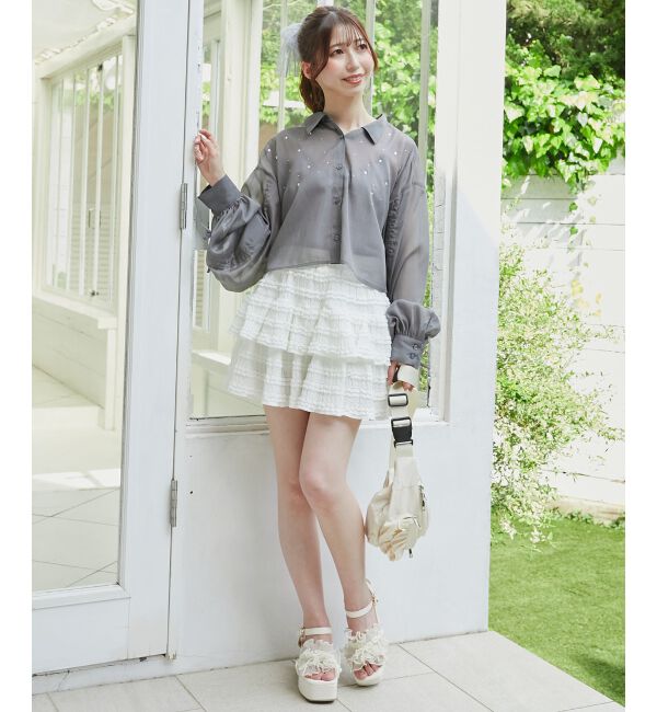  「キラキラドロストシアーシャツ」|シャツ・ブラウス|