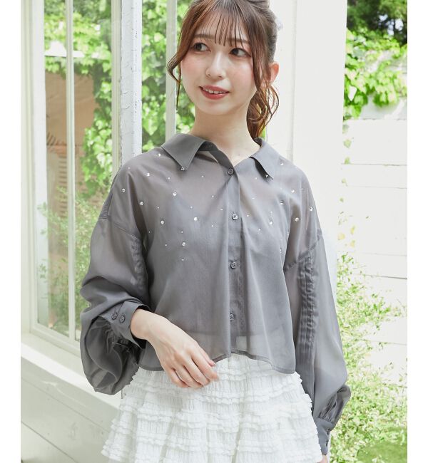  「キラキラドロストシアーシャツ」|シャツ・ブラウス|