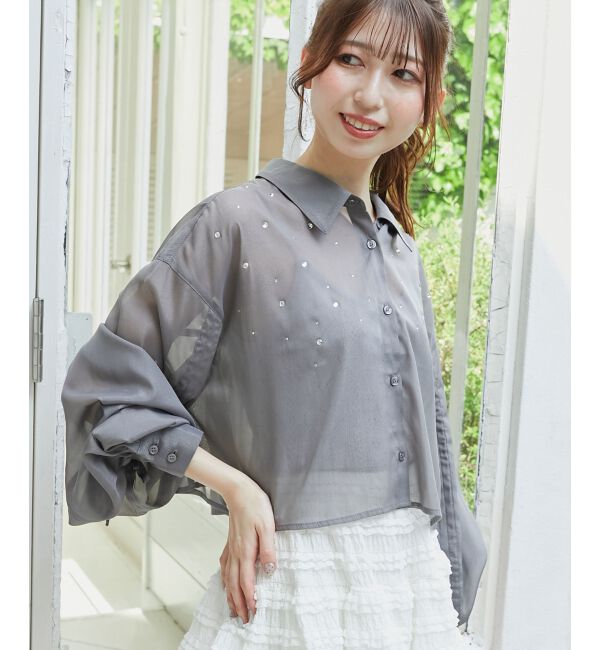  「キラキラドロストシアーシャツ」|シャツ・ブラウス|