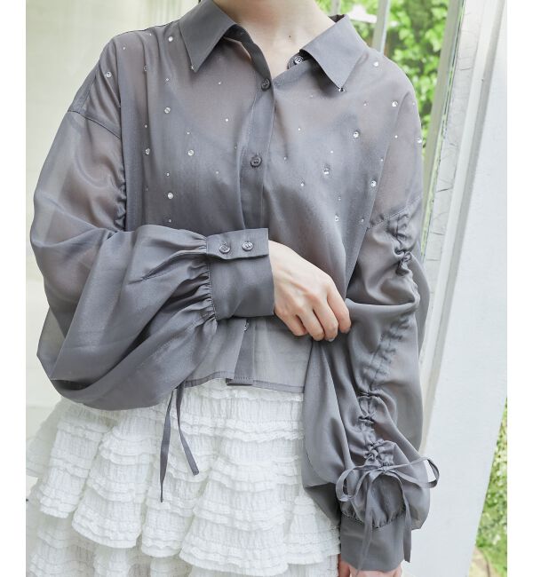  「キラキラドロストシアーシャツ」|シャツ・ブラウス|