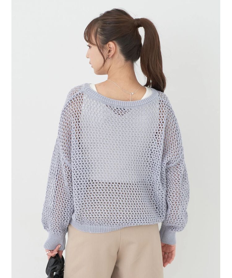 earth music&ecology「スパンコールショートゆるニット」|ニット・セーター|