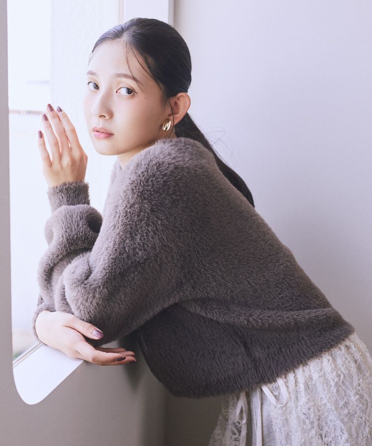 earth music&ecology「Wフェイスシャギープルオーバー」|ニット・セーター|