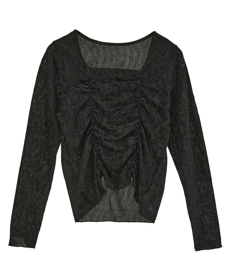 earth music&ecology「プリーツベロア風ギャザープルオーバー」|Tシャツ・カットソー|