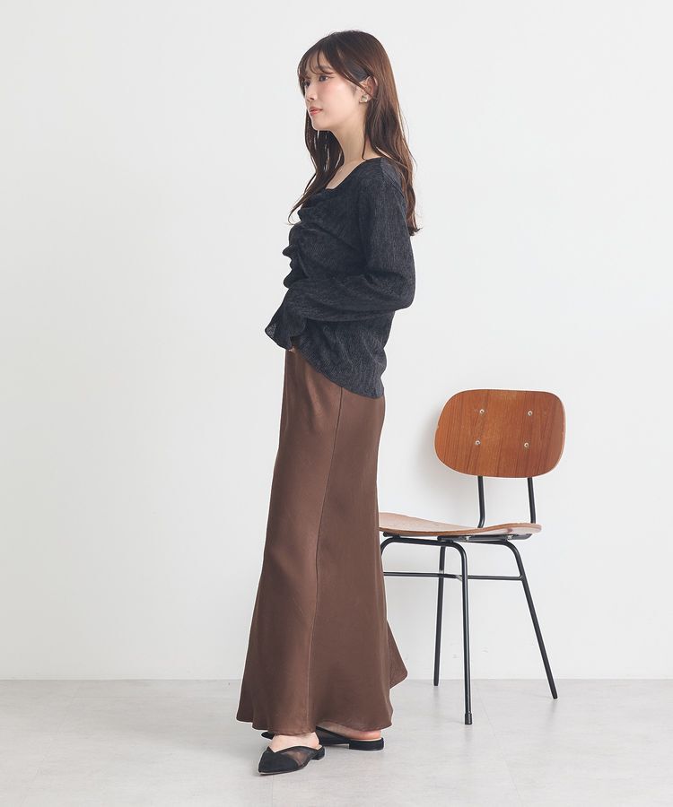 earth music&ecology「プリーツベロア風ギャザープルオーバー」|Tシャツ・カットソー|