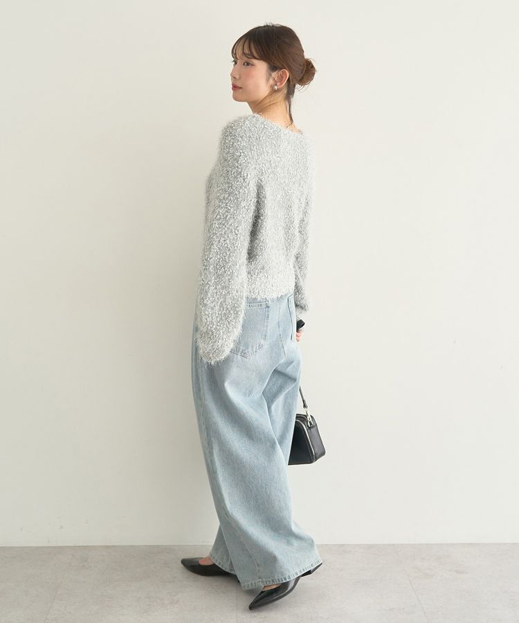 earth music&ecology「ポンポンヤーンラメニットプルオーバー」|ニット・セーター|