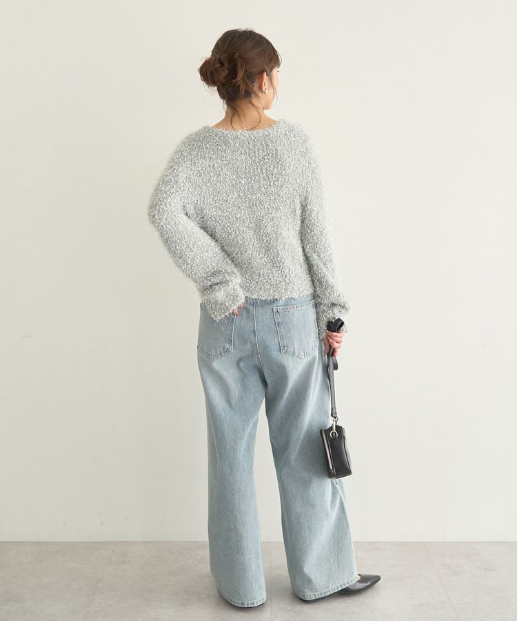 earth music&ecology「ポンポンヤーンラメニットプルオーバー」|ニット・セーター|