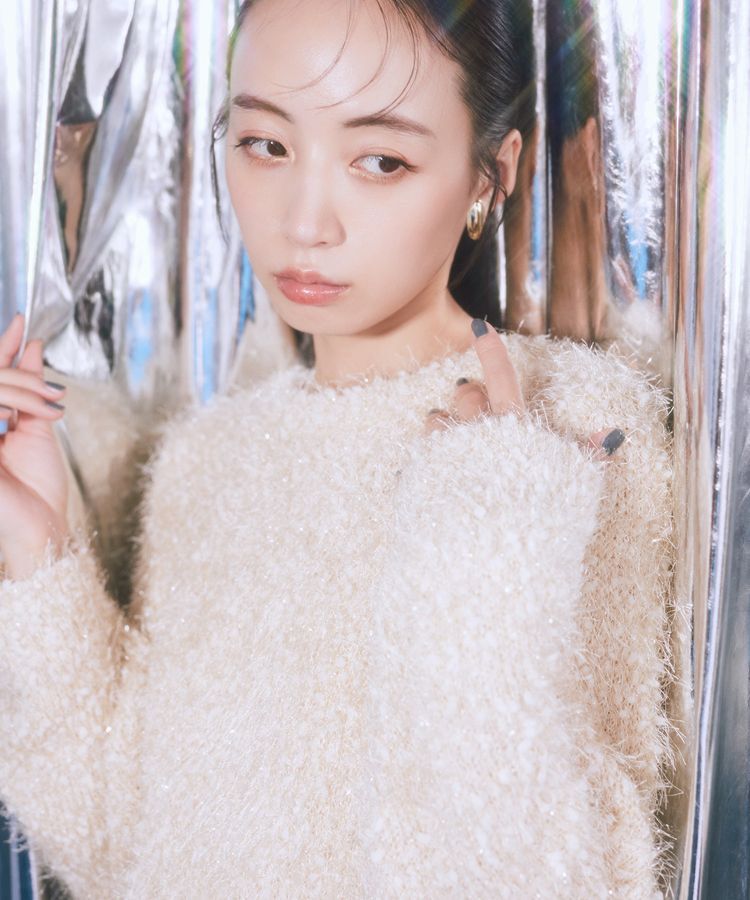 earth music&ecology「ポンポンヤーンラメニットプルオーバー」|ニット・セーター|