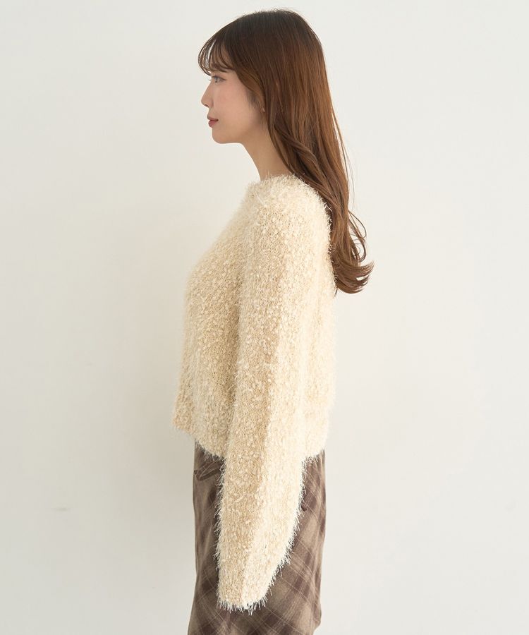 earth music&ecology「ポンポンヤーンラメニットプルオーバー」|ニット・セーター|