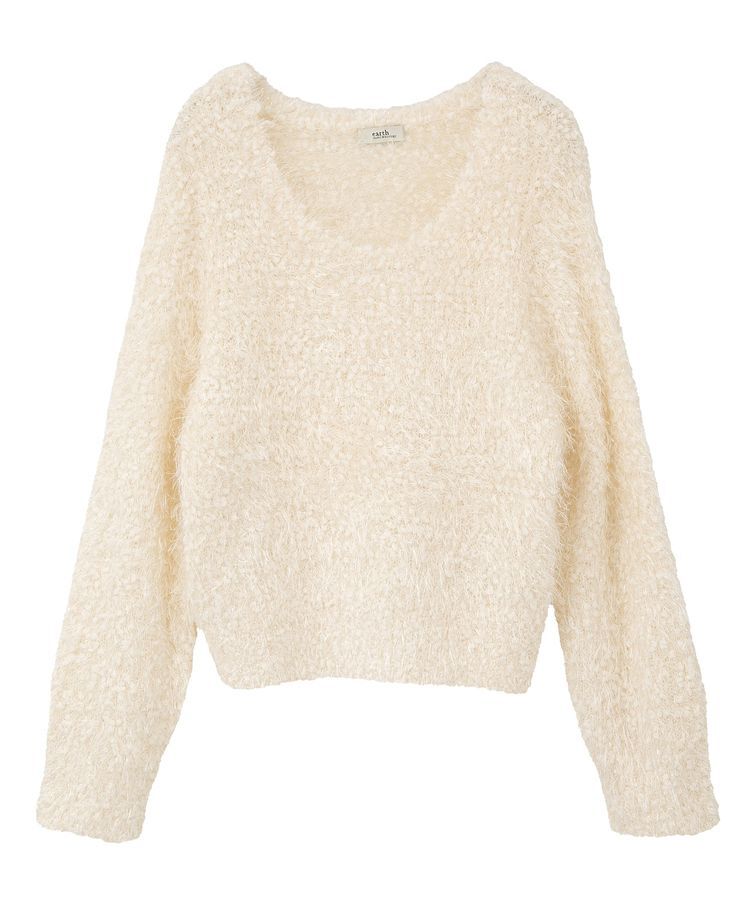 earth music&ecology「ポンポンヤーンラメニットプルオーバー」|ニット・セーター|