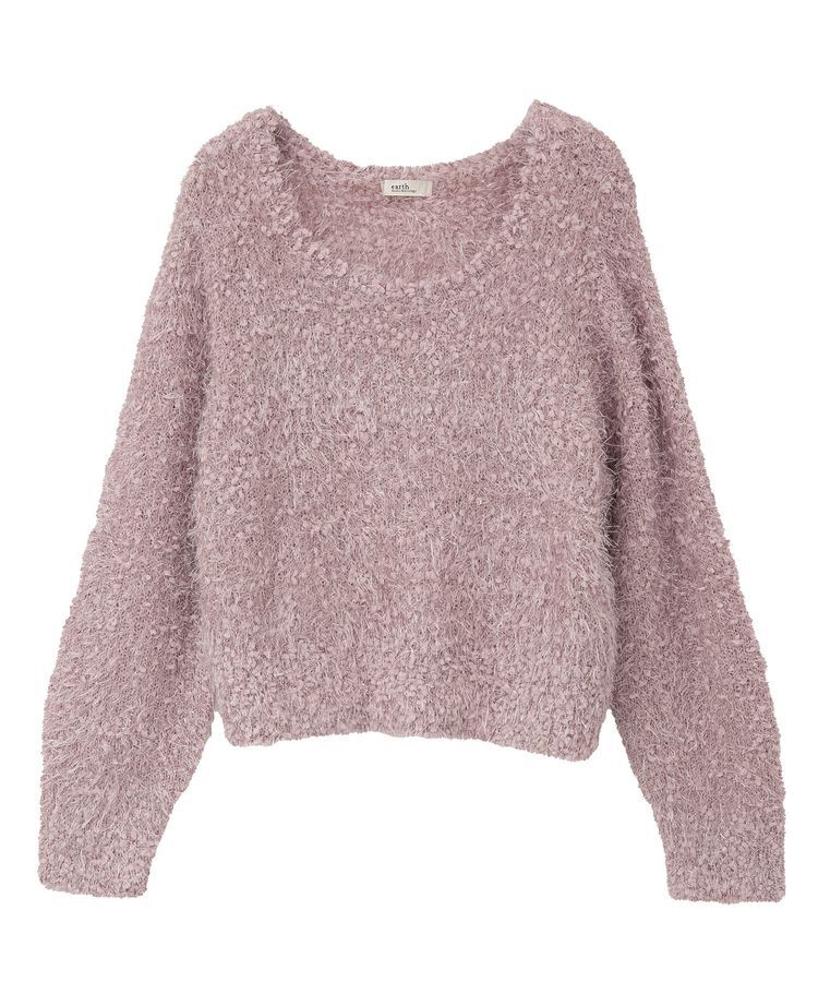 earth music&ecology「ポンポンヤーンラメニットプルオーバー」|ニット・セーター|