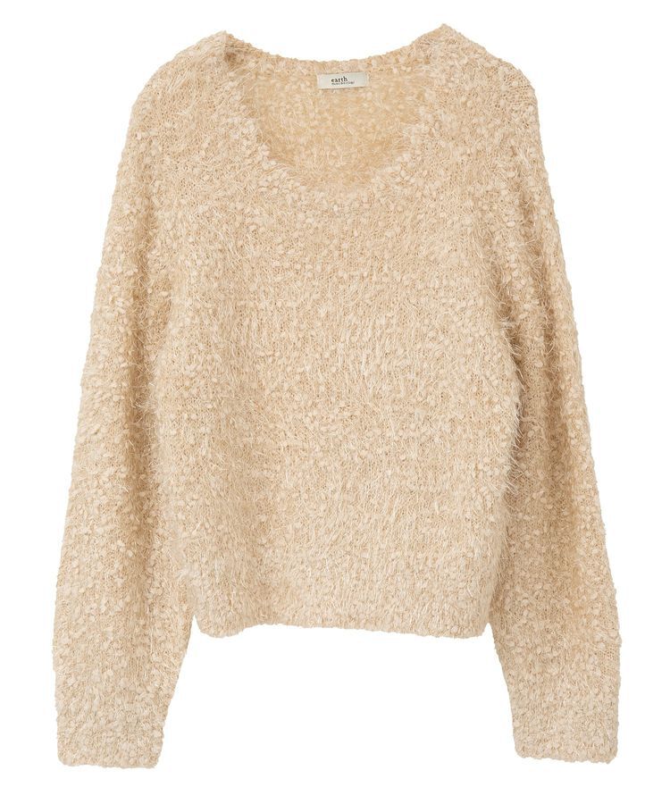 earth music&ecology「ポンポンヤーンラメニットプルオーバー」|ニット・セーター|
