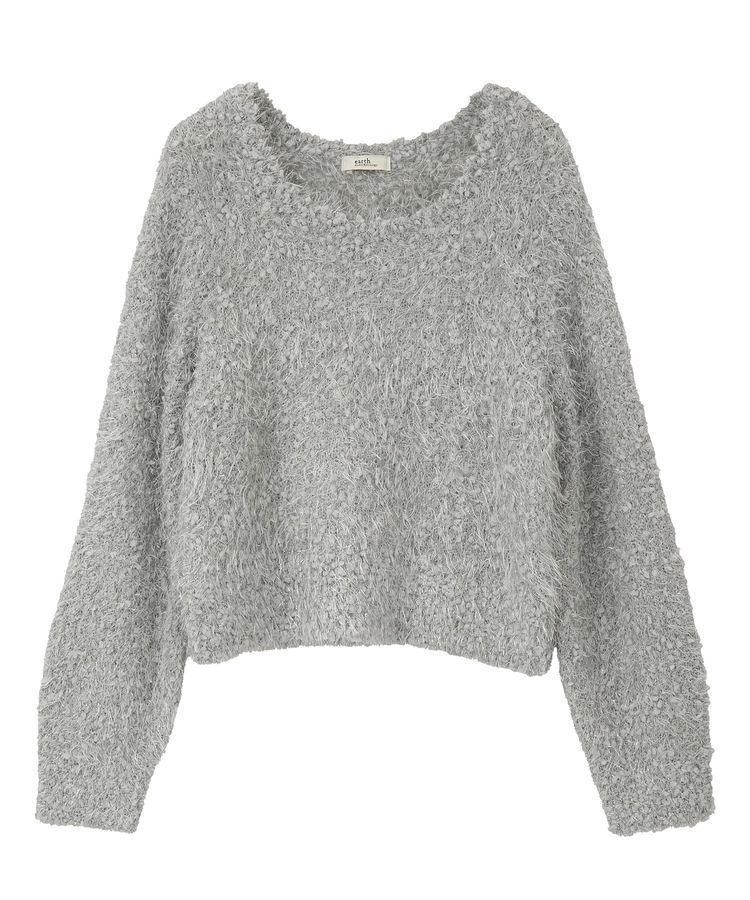 earth music&ecology「ポンポンヤーンラメニットプルオーバー」|ニット・セーター|
