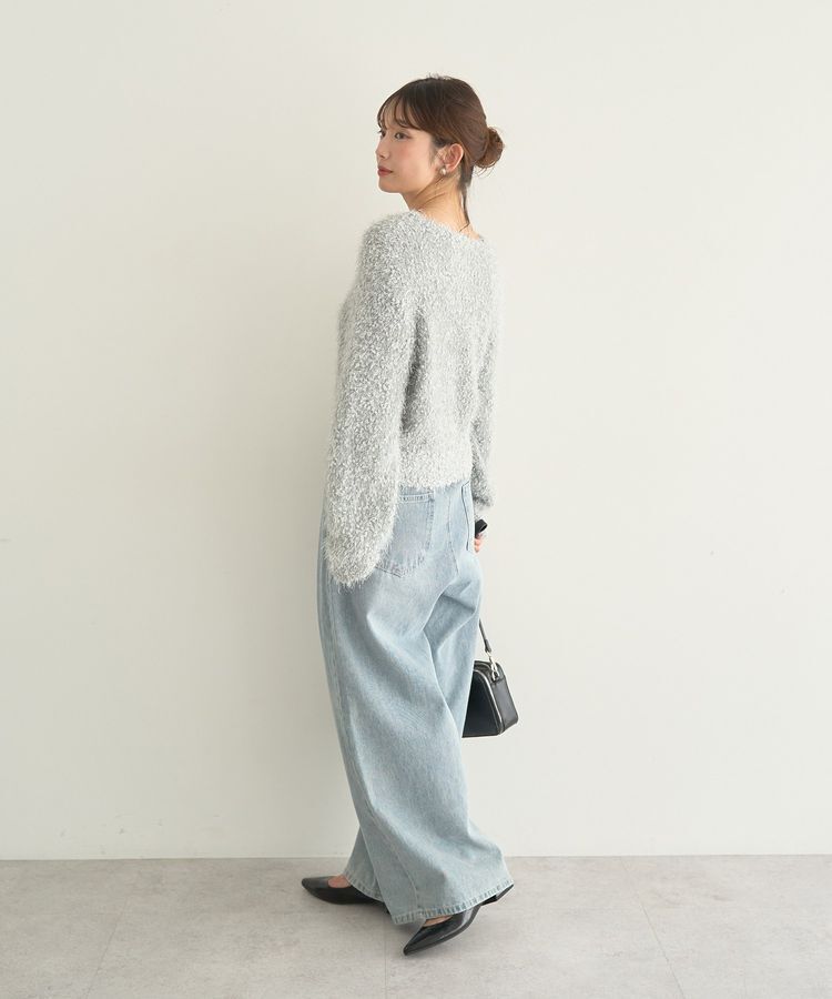 earth music&ecology「ポンポンヤーンラメニットプルオーバー」|ニット・セーター|