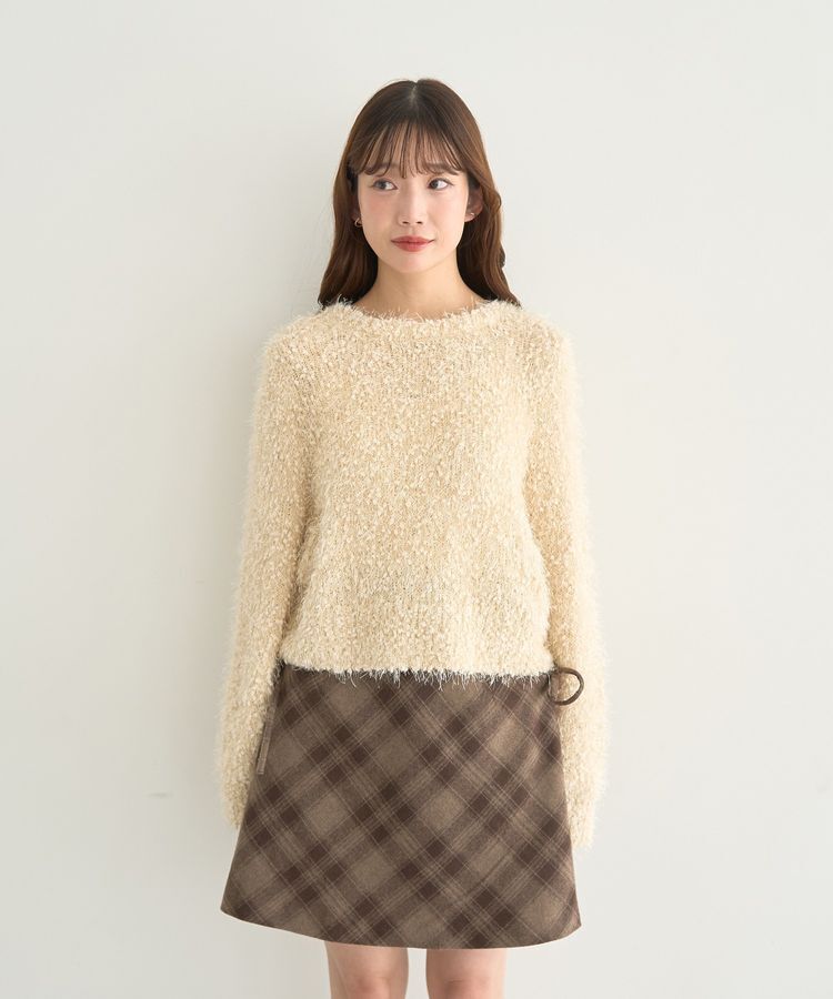 earth music&ecology「ポンポンヤーンラメニットプルオーバー」|ニット・セーター|