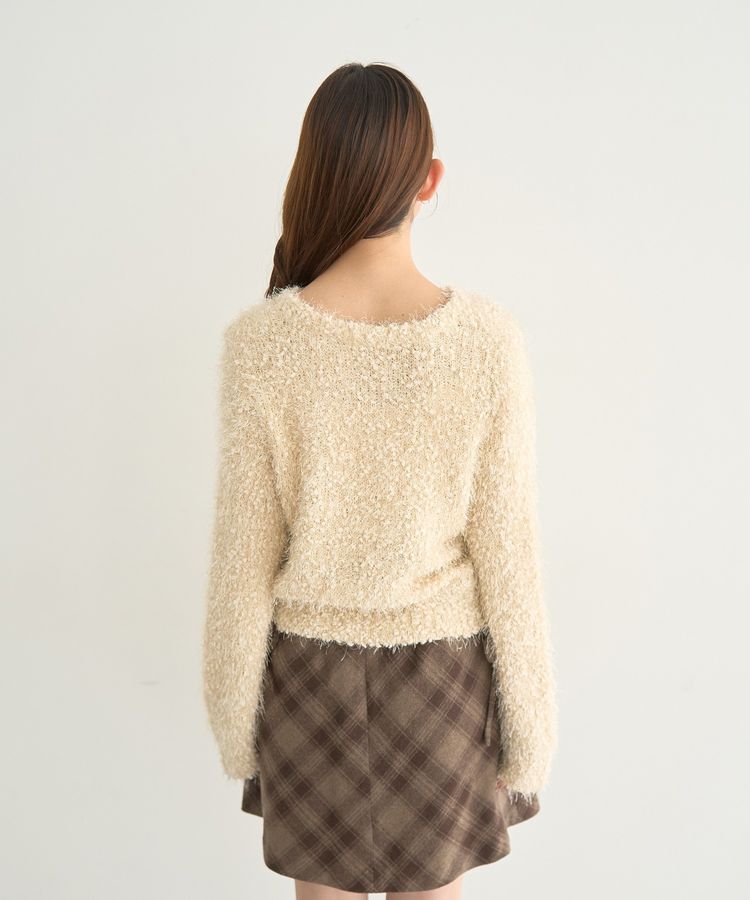 earth music&ecology「ポンポンヤーンラメニットプルオーバー」|ニット・セーター|
