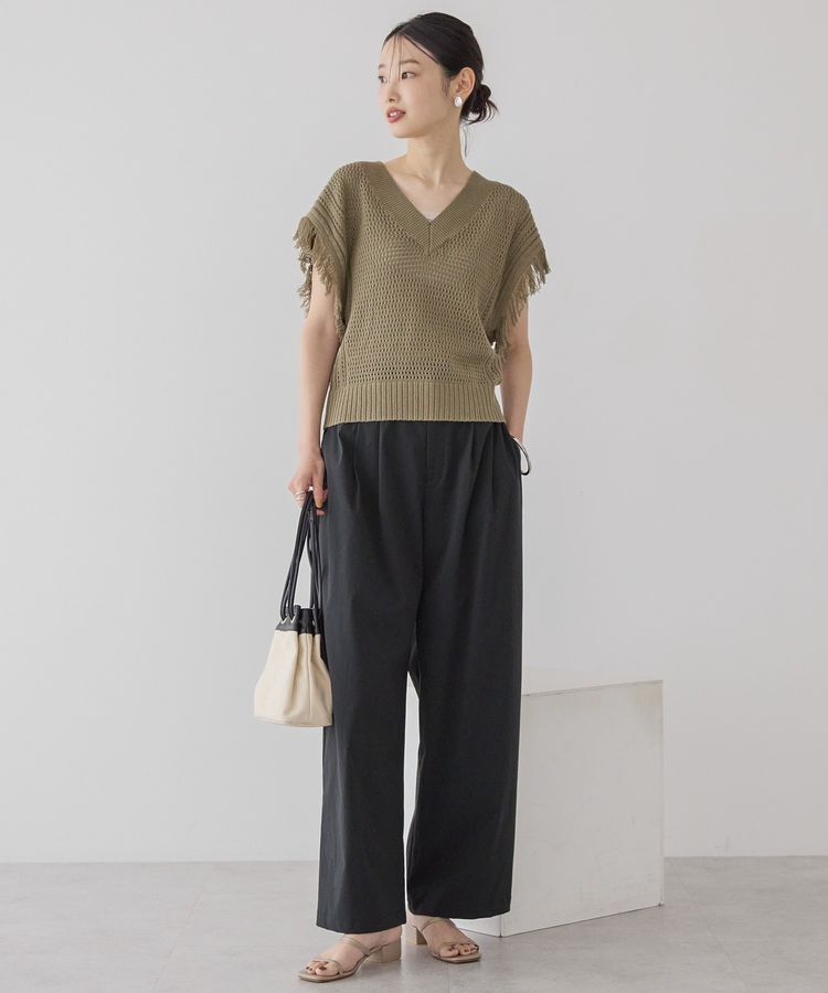 AMERICAN HOLIC「袖フリンジショート丈プルオーバー」|ニット・セーター|