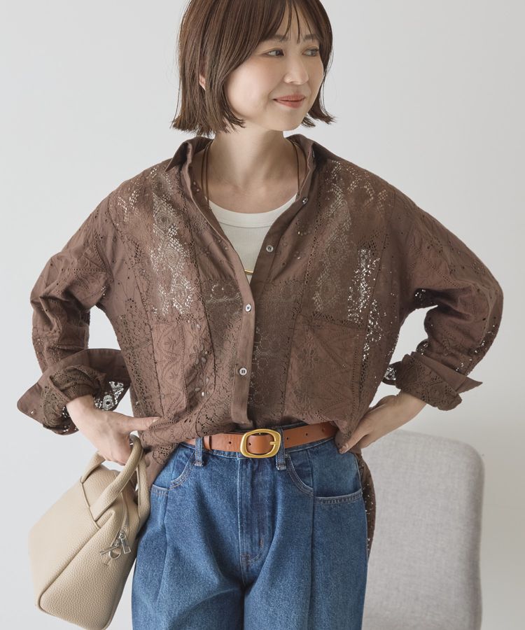 AMERICAN HOLIC「レースパッチワークシャツ」|シャツ・ブラウス|