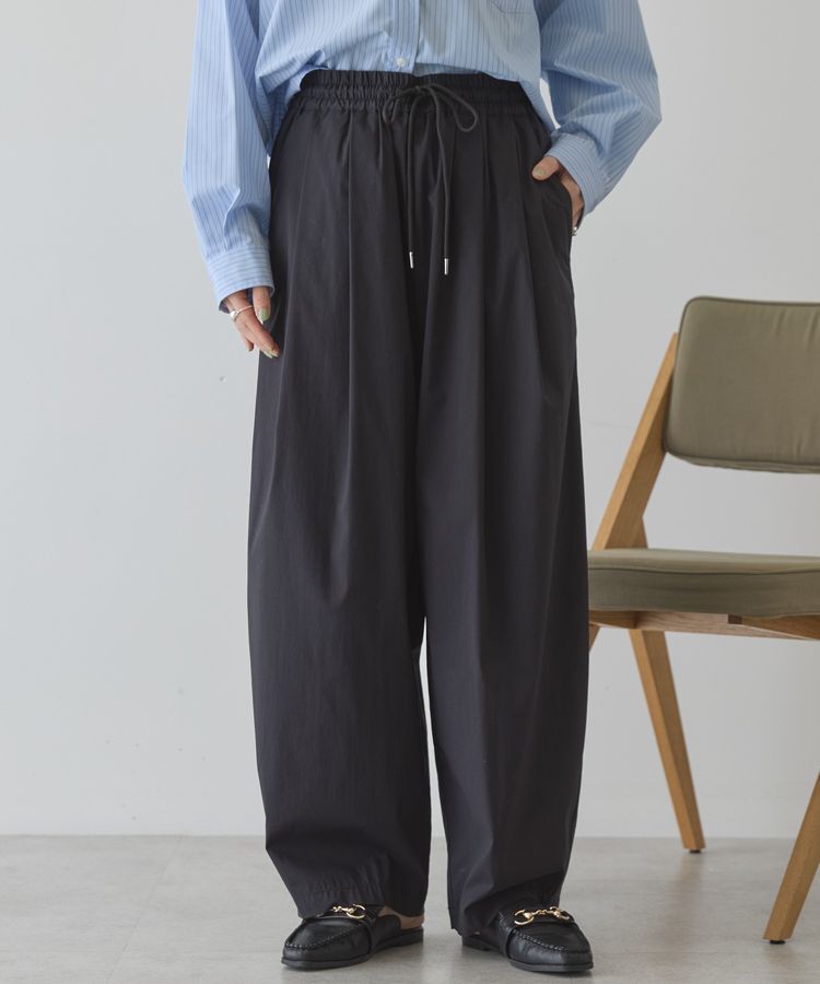 AMERICAN HOLIC「ナイロンドロストタックパンツ」|その他|Black