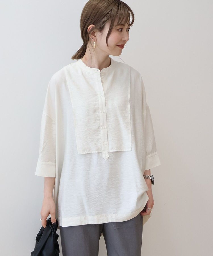 AMERICAN HOLIC「【WEB限定】接触冷感バンドカラーシャツチュニック」|シャツ・ブラウス|