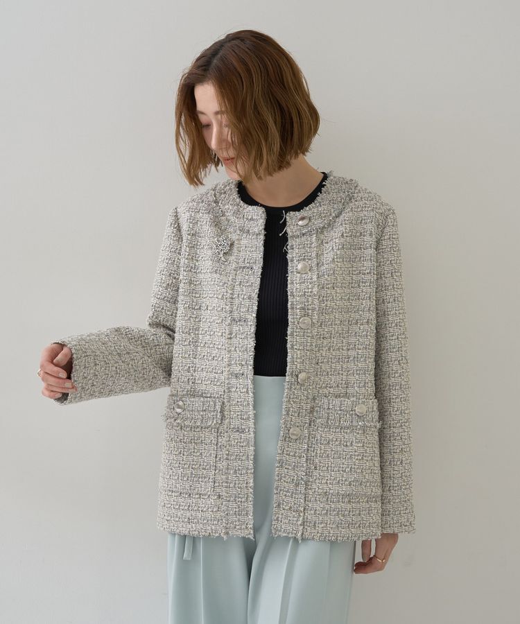 YECCA VECCA「袖口シアーリブニット」|ニット・セーター|