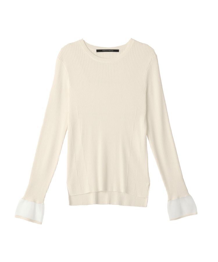 YECCA VECCA「袖口シアーリブニット」|ニット・セーター|
