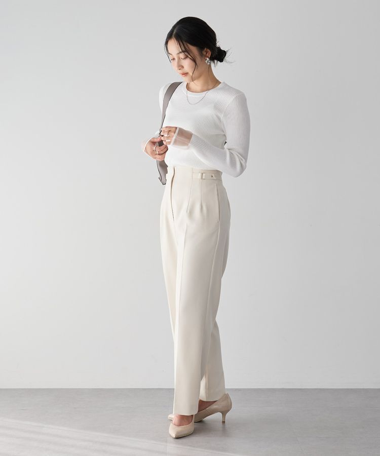 YECCA VECCA「袖口シアーリブニット」|ニット・セーター|