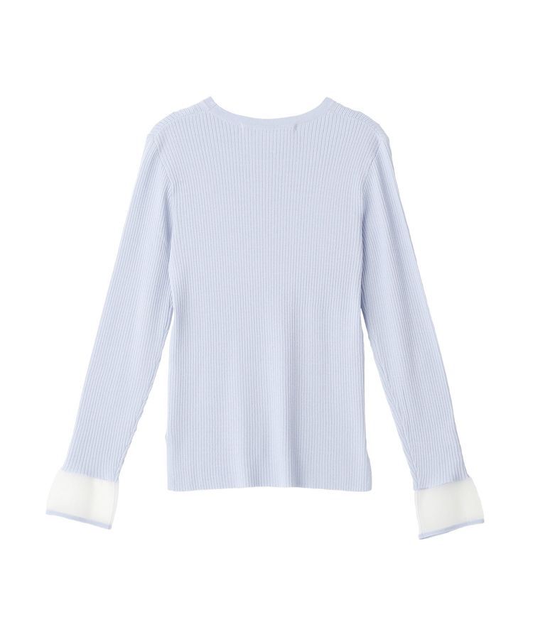 YECCA VECCA「袖口シアーリブニット」|ニット・セーター|