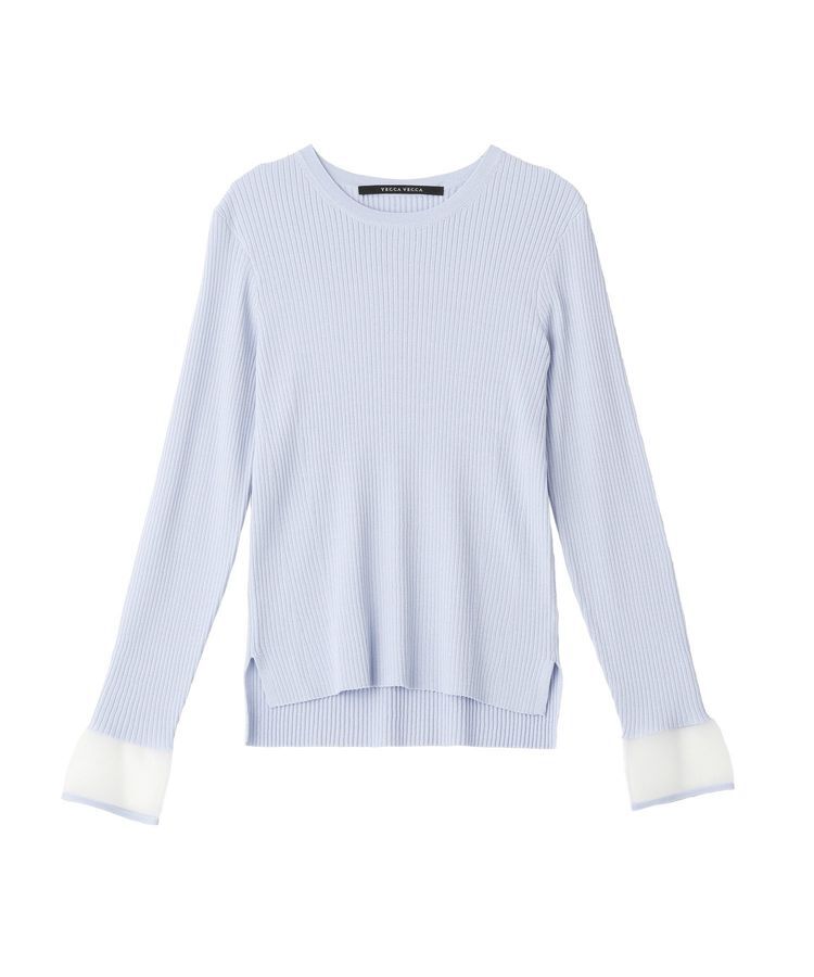 YECCA VECCA「袖口シアーリブニット」|ニット・セーター|