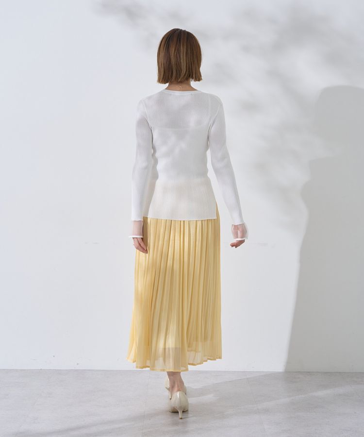 YECCA VECCA「袖口シアーリブニット」|ニット・セーター|