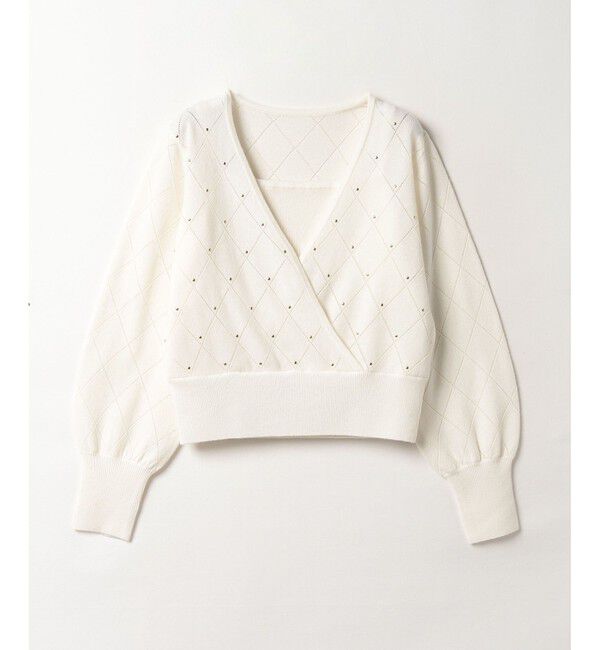 LOULOU WILLOUGHBY「【LOULOU WILLOUGHBY】レイヤードカシュクールプルオーバー」|ニット・セーター|オフホワイト