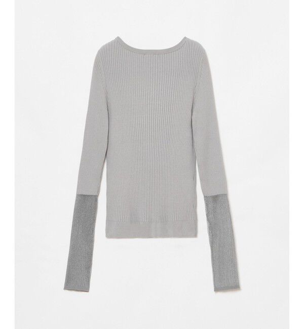 allureville「シアーカフスラウンドネックプルオーバー」|ニット・セーター|