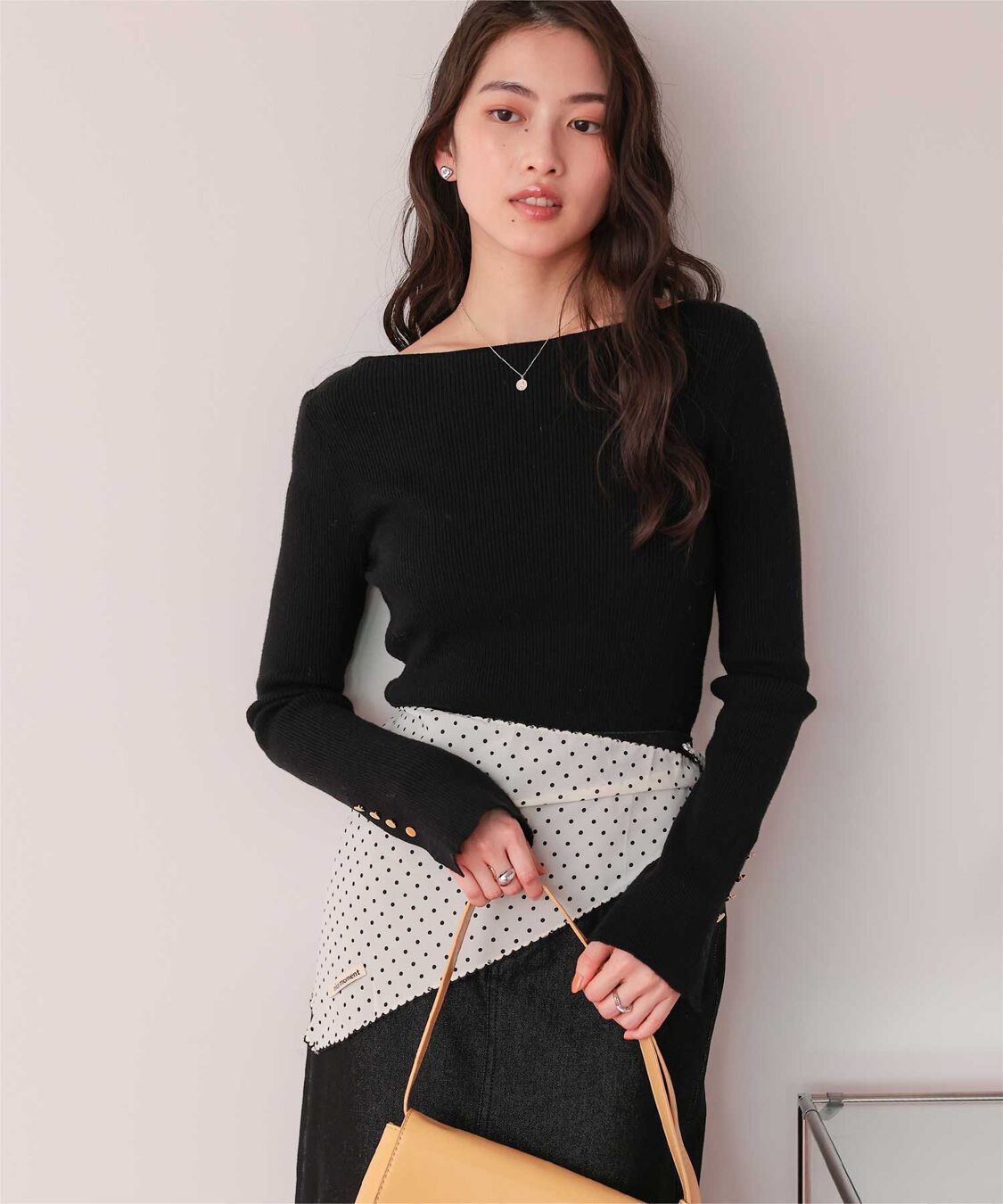 titivate「ボートネックゴールド釦デザインニット」|ニット・セーター|