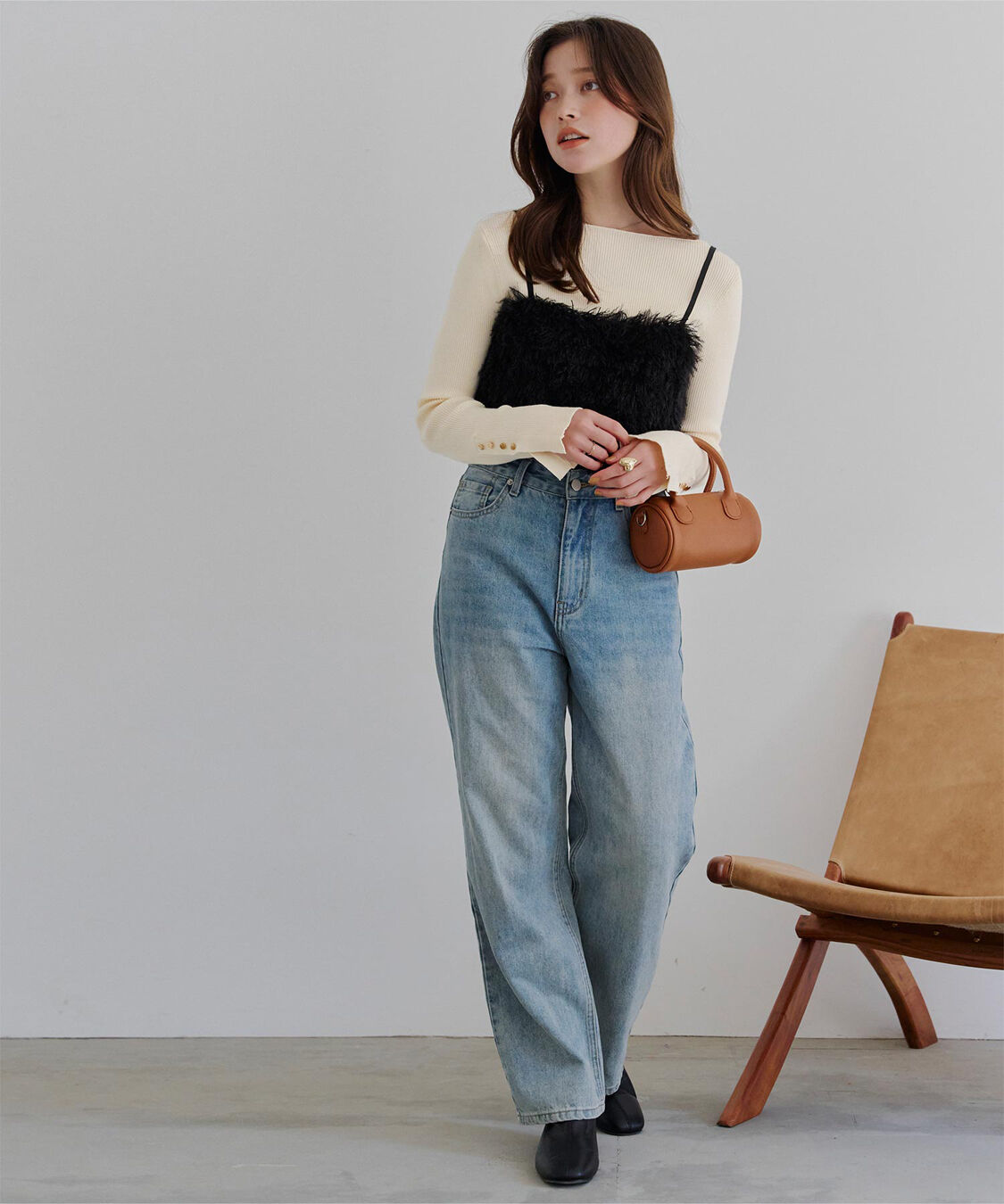 titivate「ボートネックゴールド釦デザインニット」|ニット・セーター|