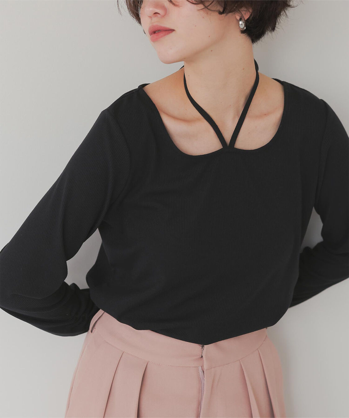 titivate「チョーカーデザインリブトップス」|Tシャツ・カットソー|