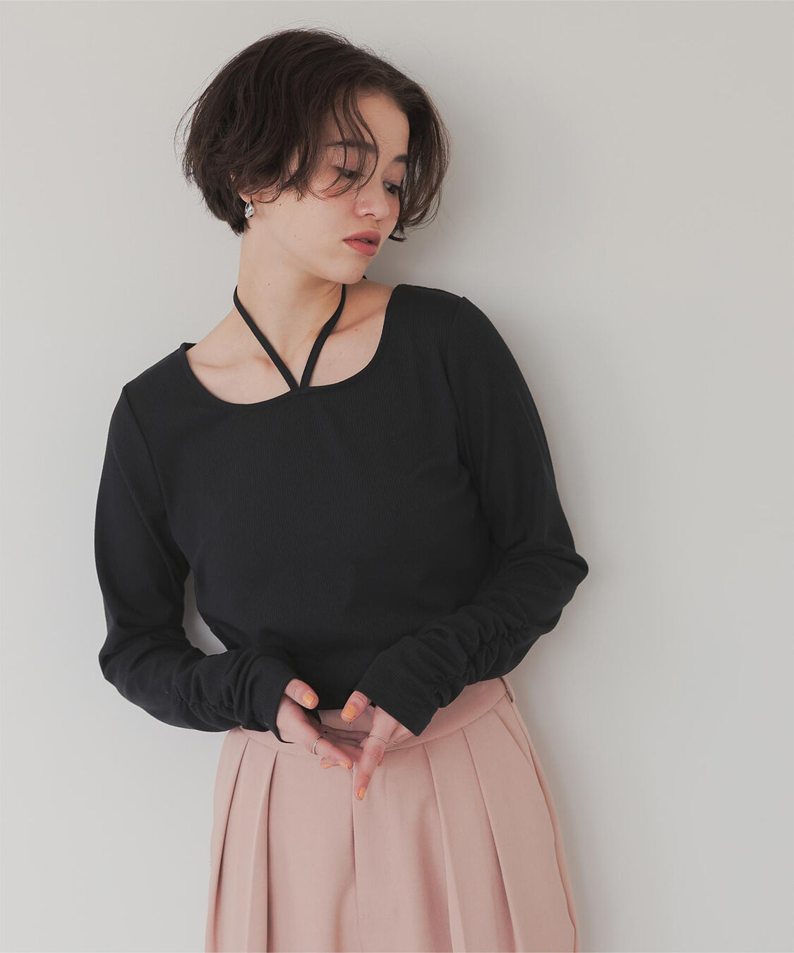 titivate「チョーカーデザインリブトップス」|Tシャツ・カットソー|