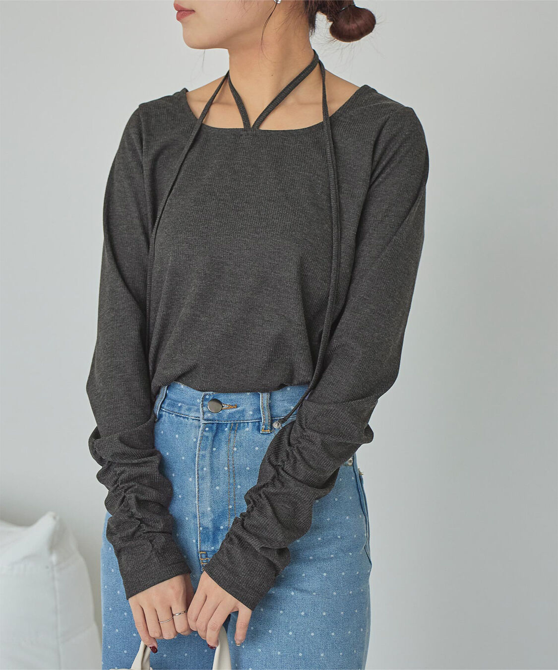 titivate「チョーカーデザインリブトップス」|Tシャツ・カットソー|