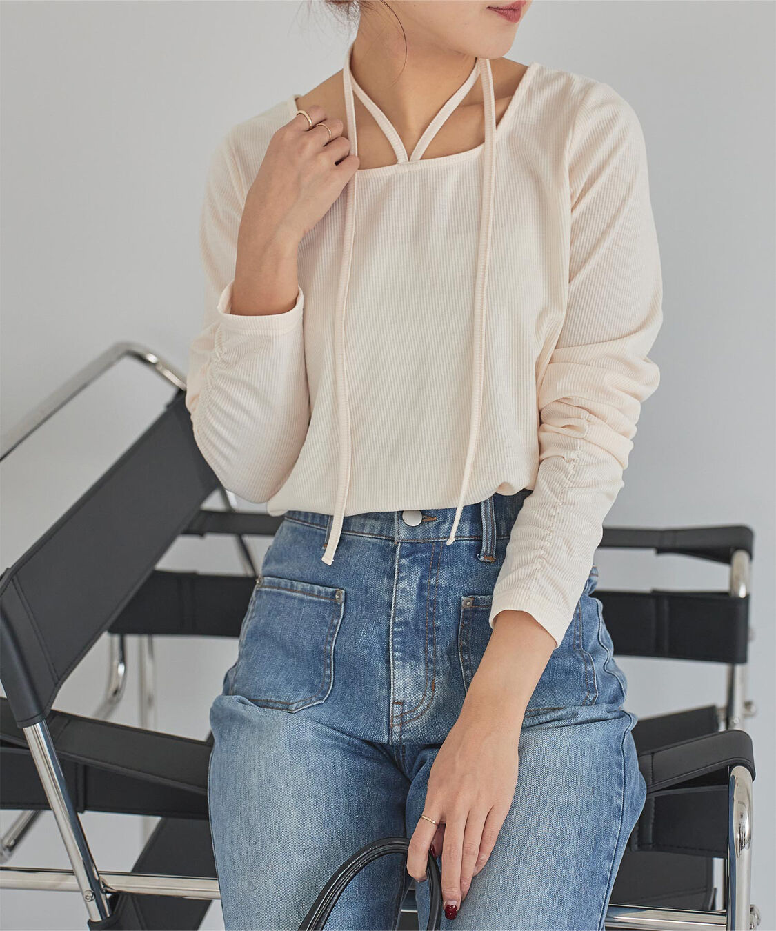 titivate「チョーカーデザインリブトップス」|Tシャツ・カットソー|