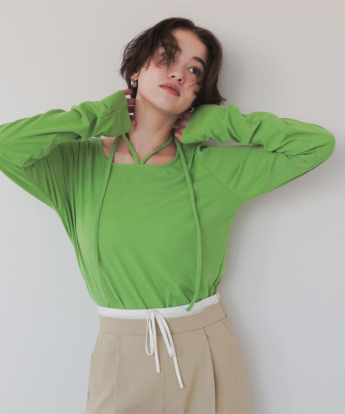 titivate「チョーカーデザインリブトップス」|Tシャツ・カットソー|