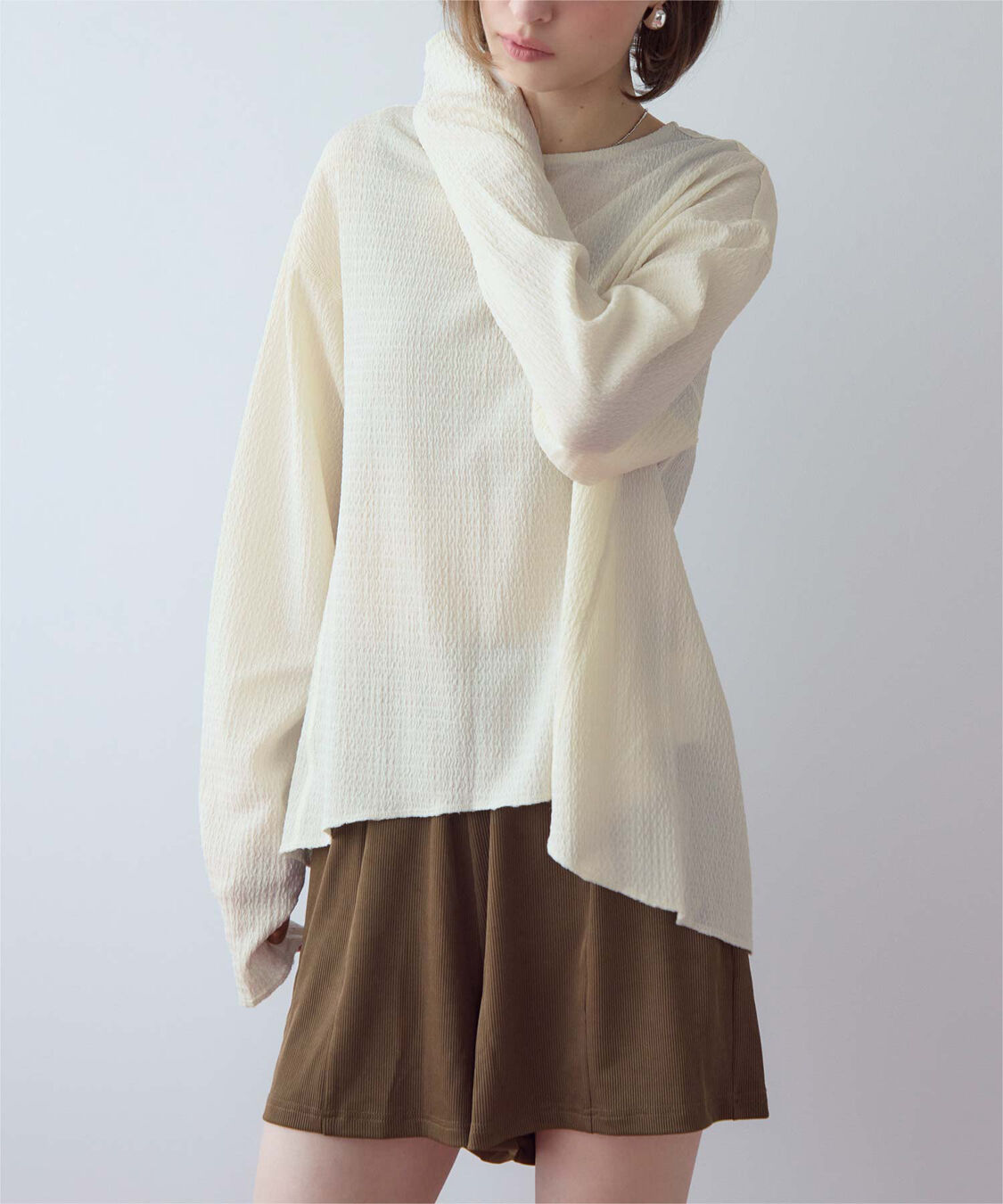 SEA DRESS「4点ｾｯﾄ/ﾍﾑﾗｲﾝﾗｯｼｭｶﾞｰﾄﾞ&times;ﾋﾞｷﾆ/水着」|ビキニ|ブラウン2