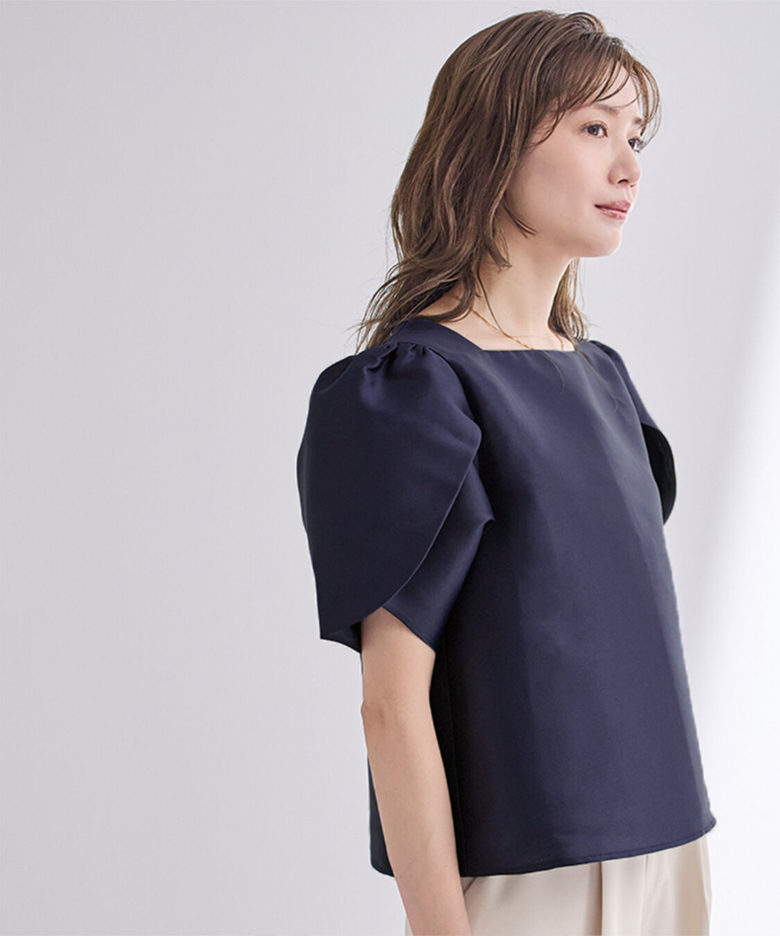 ur's「スクエアネックチューリップスリーブトップス」|Tシャツ・カットソー|