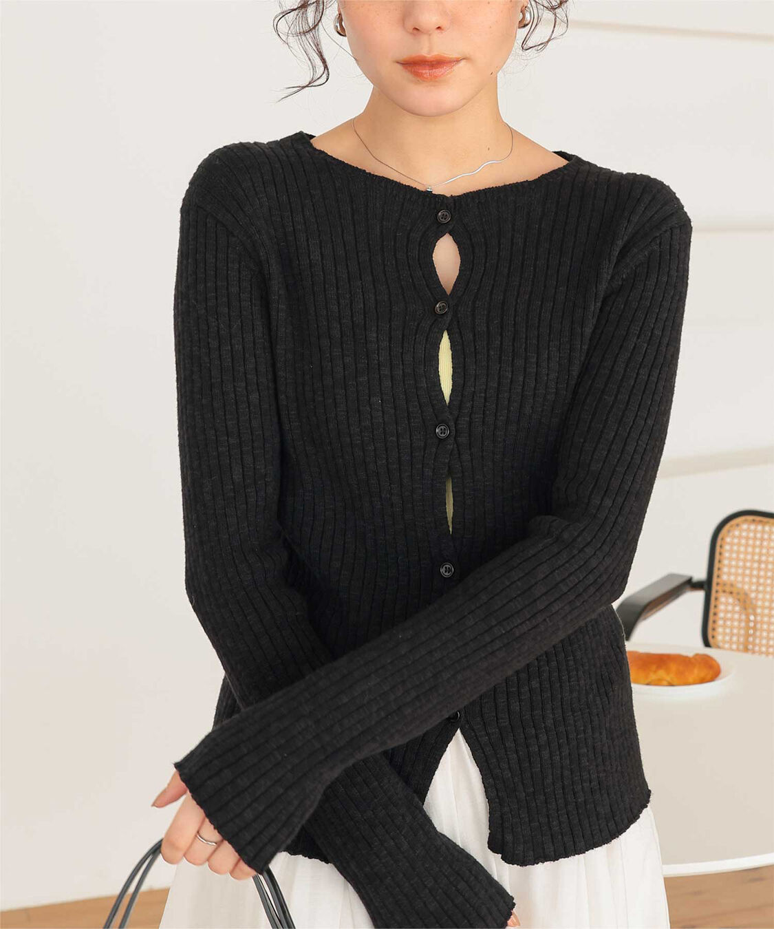titivate「コンパクトリブニットカーディガン」|ニット・セーター|