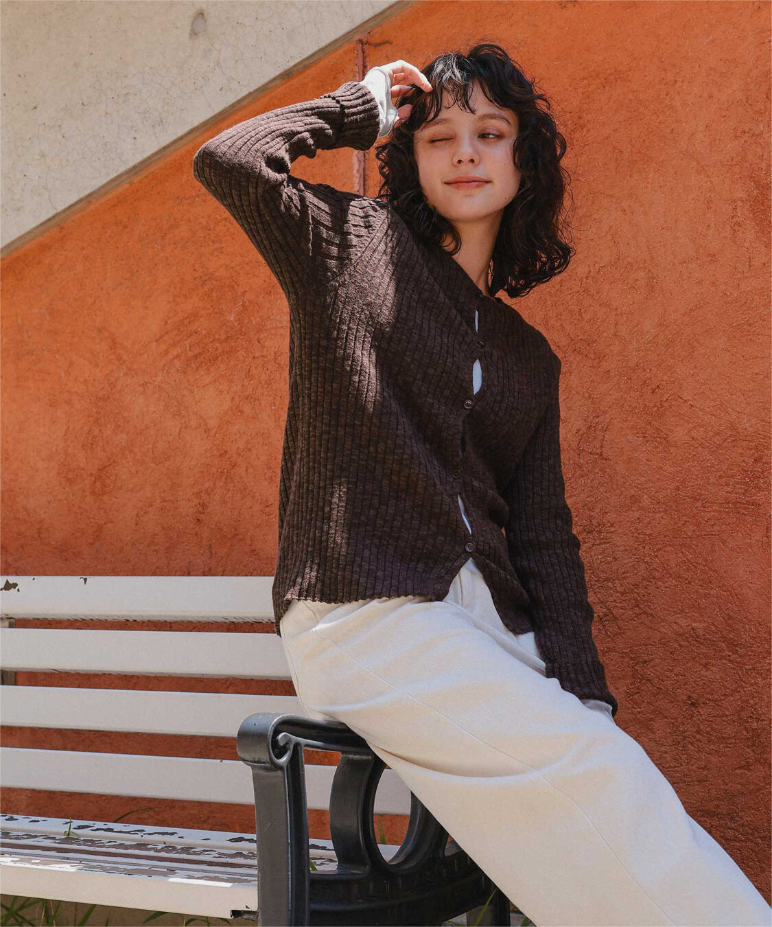 titivate「コンパクトリブニットカーディガン」|ニット・セーター|