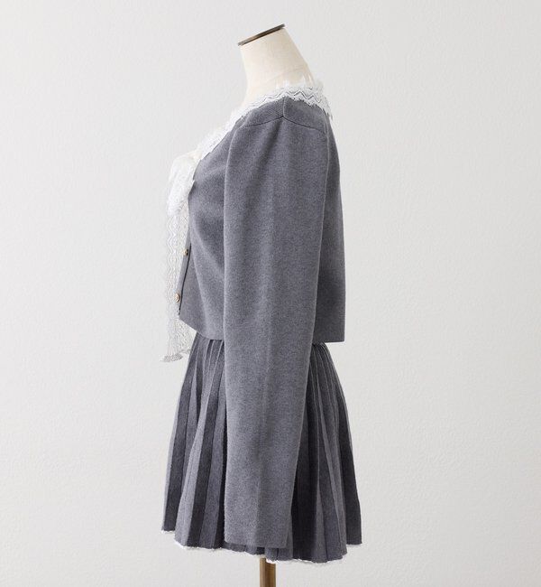  「レースボウタイニットセットアップ」|ワンピース|